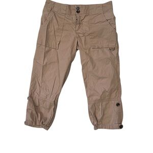 Tan Cargo Capri Pants